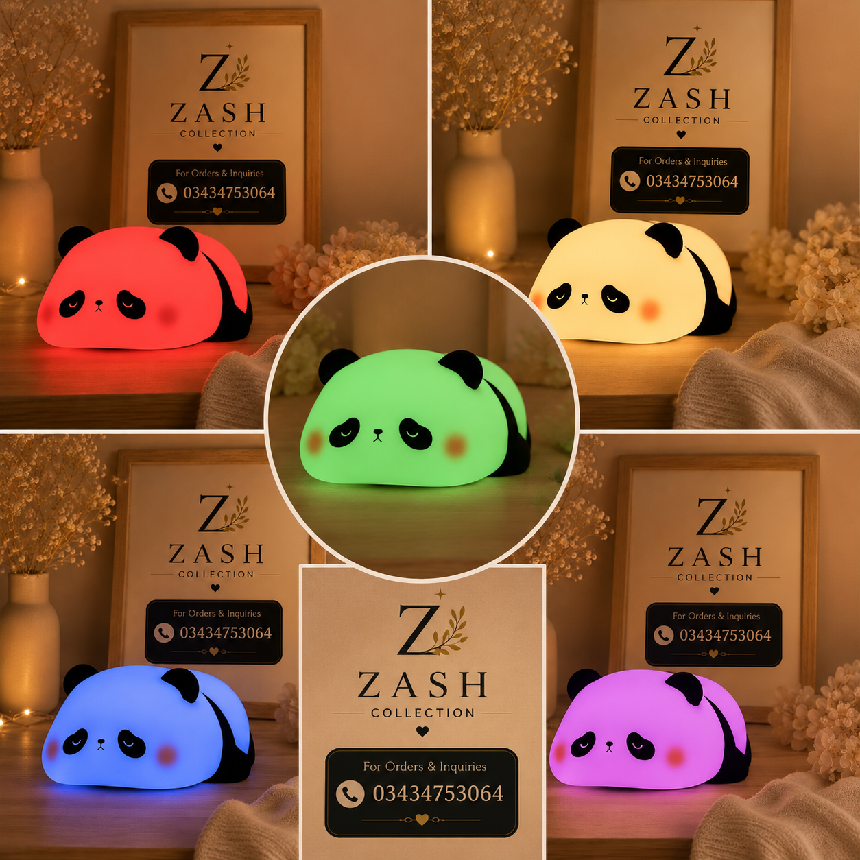 Cute Sleeping Panda Silicone LED Night Lamp - Image 3