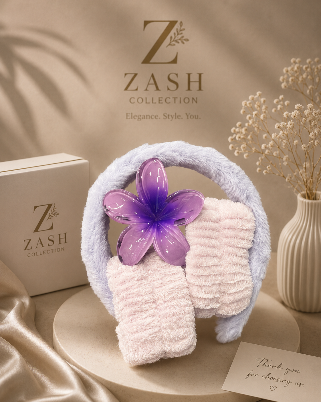 Facial Spa Beauty Set for Girls l Soft Plush Hairband & Wrist Wash Bands Set - Image 5