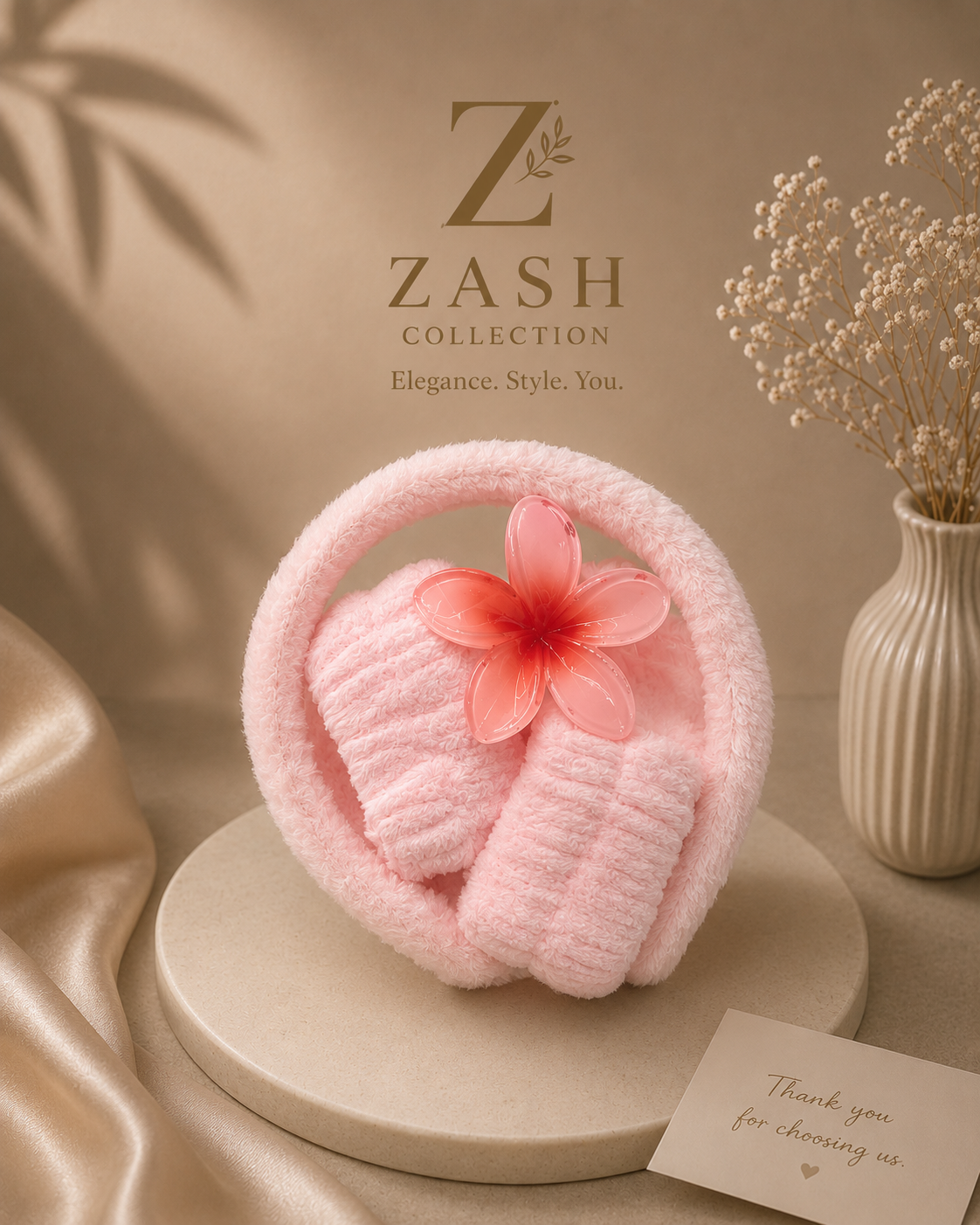 Facial Spa Beauty Set for Girls l Soft Plush Hairband & Wrist Wash Bands Set