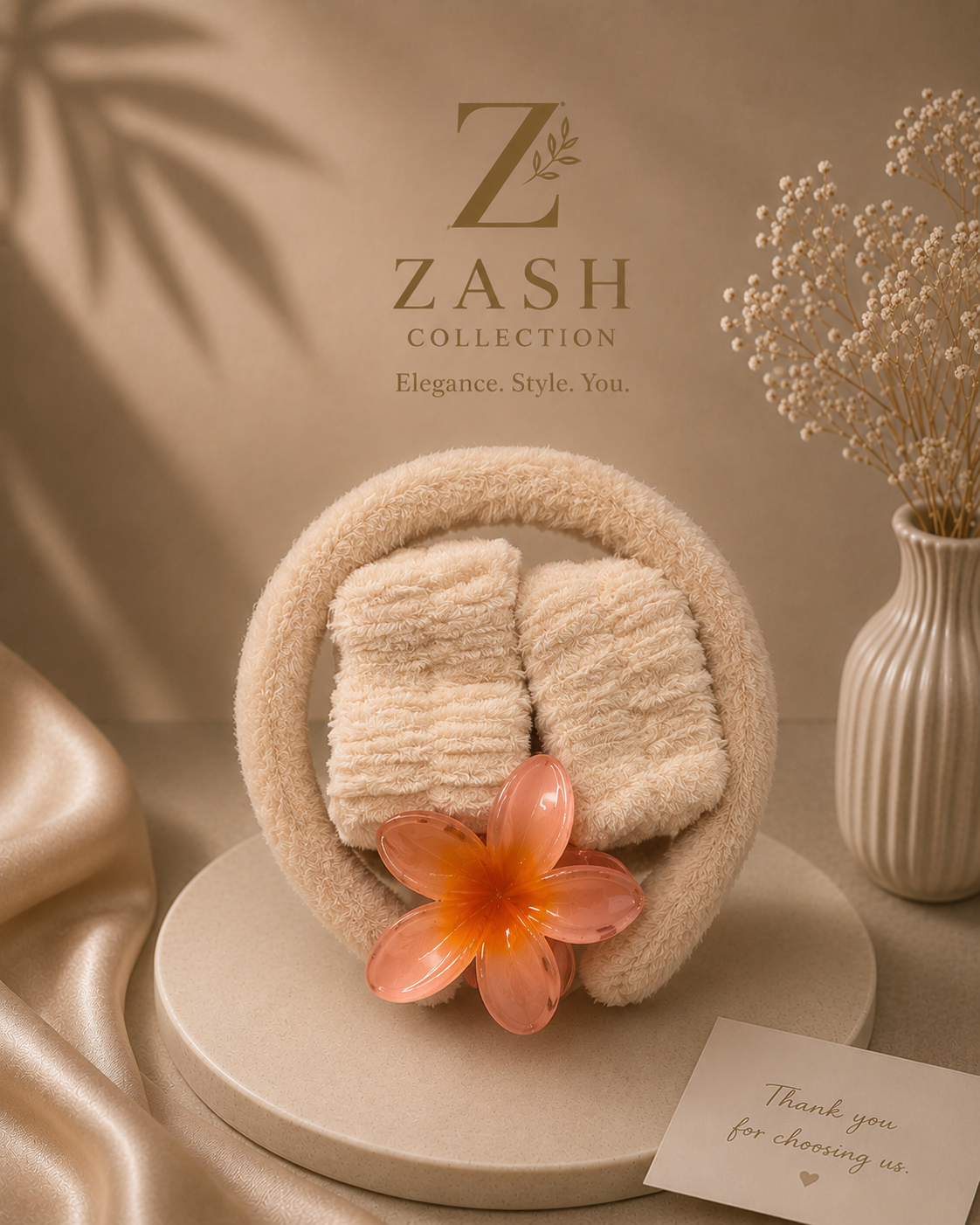 Facial Spa Beauty Set for Girls l Soft Plush Hairband & Wrist Wash Bands Set - Image 3