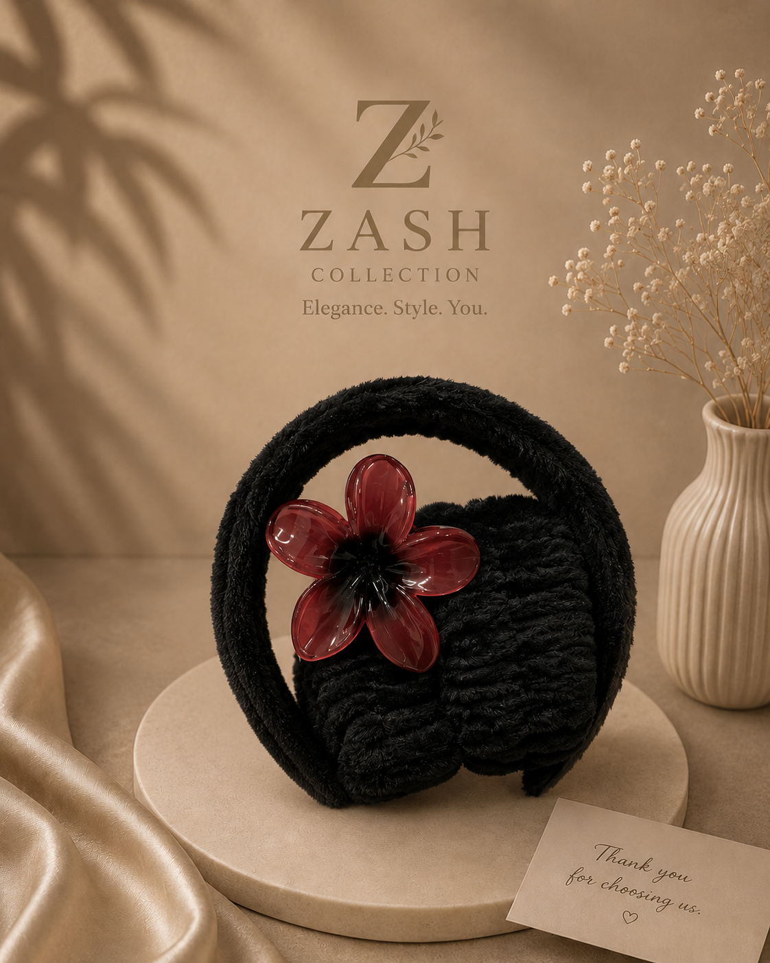 Facial Spa Beauty Set for Girls l Soft Plush Hairband & Wrist Wash Bands Set - Image 2