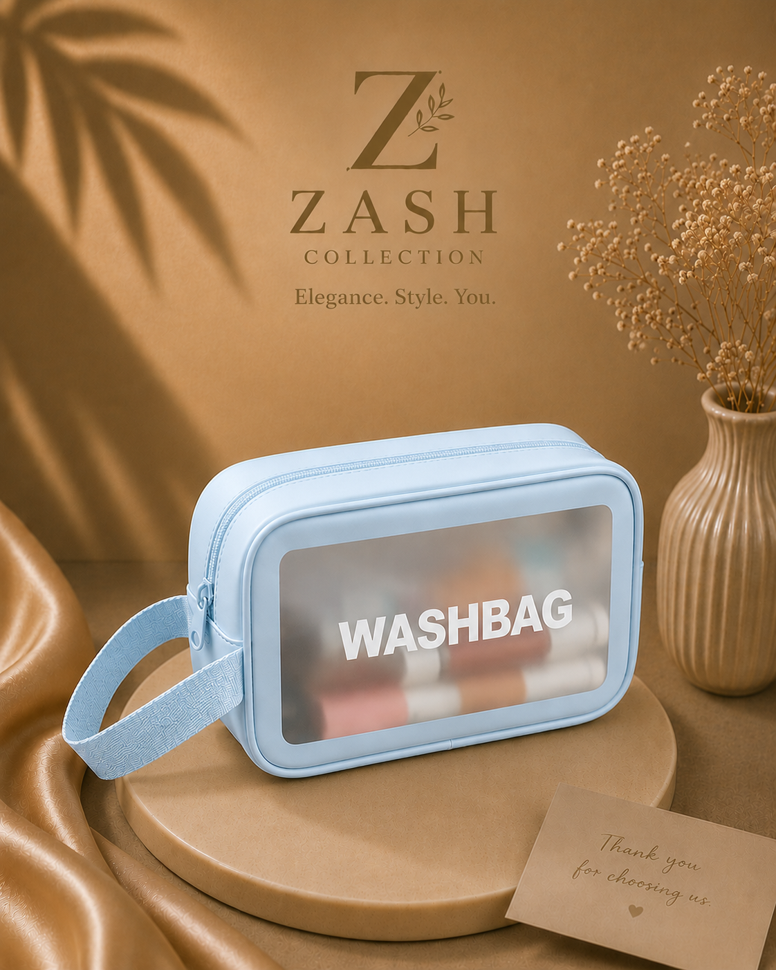 Premium Transparent Waterproof Wash Bag – Travel & Cosmetic Organizer - Image 3