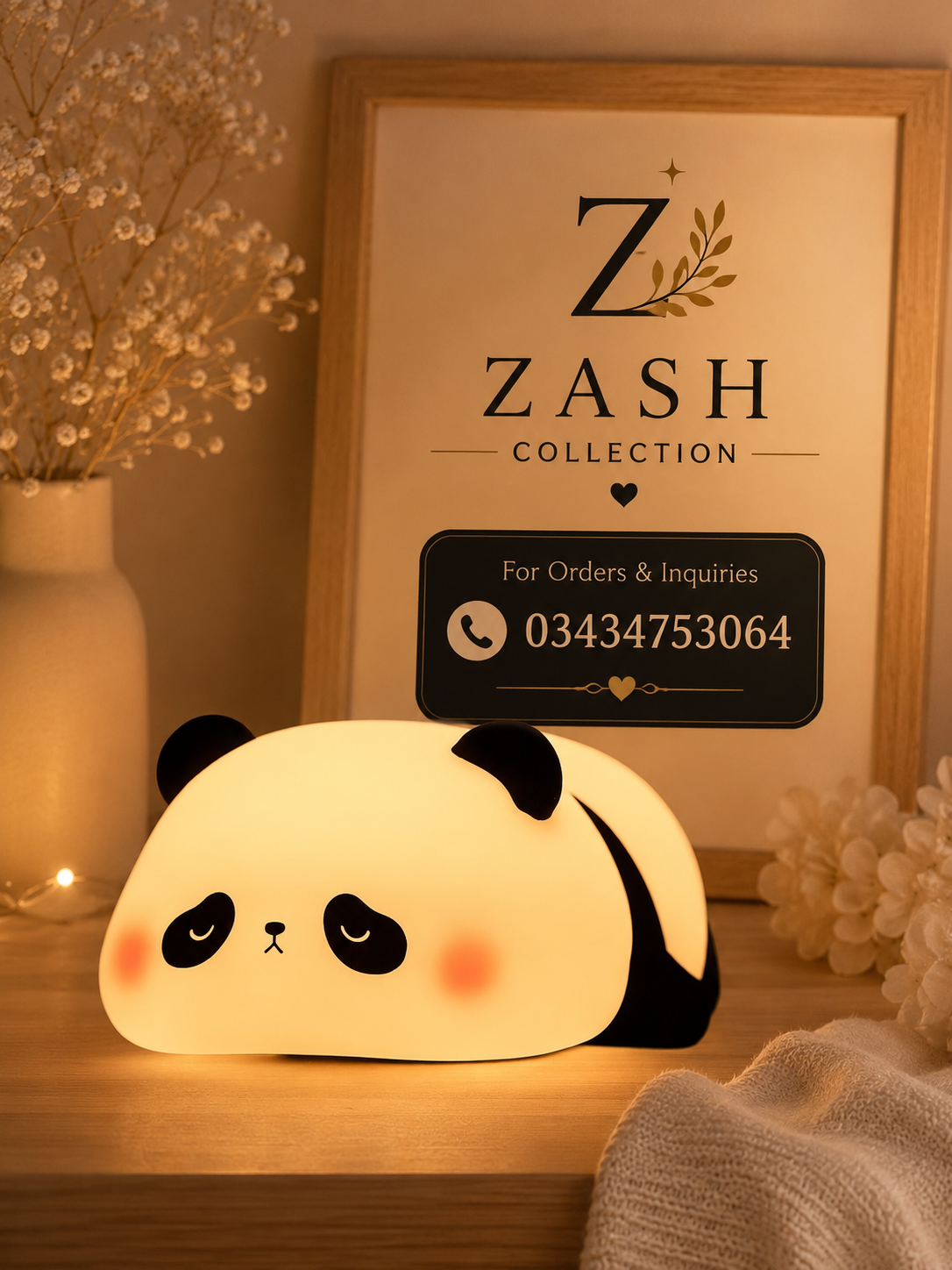 Cute Sleeping Panda Silicone LED Night Lamp